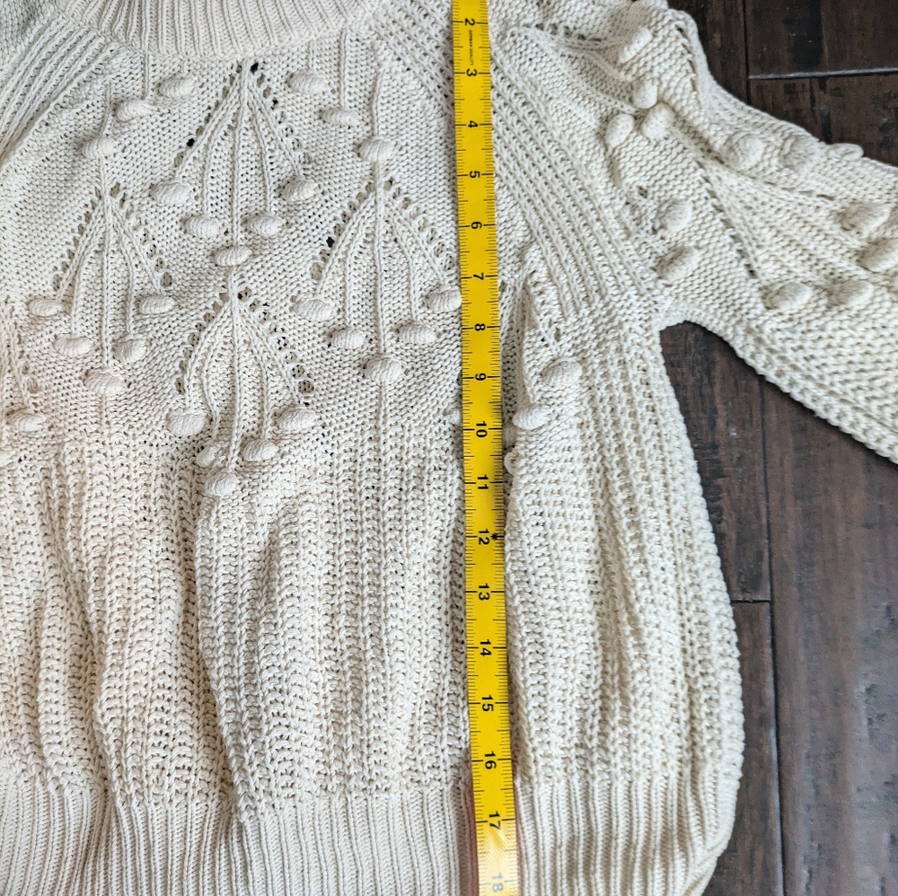 Pinko xs cotton knit sweater pom pom cream white - Picture 6 of 7